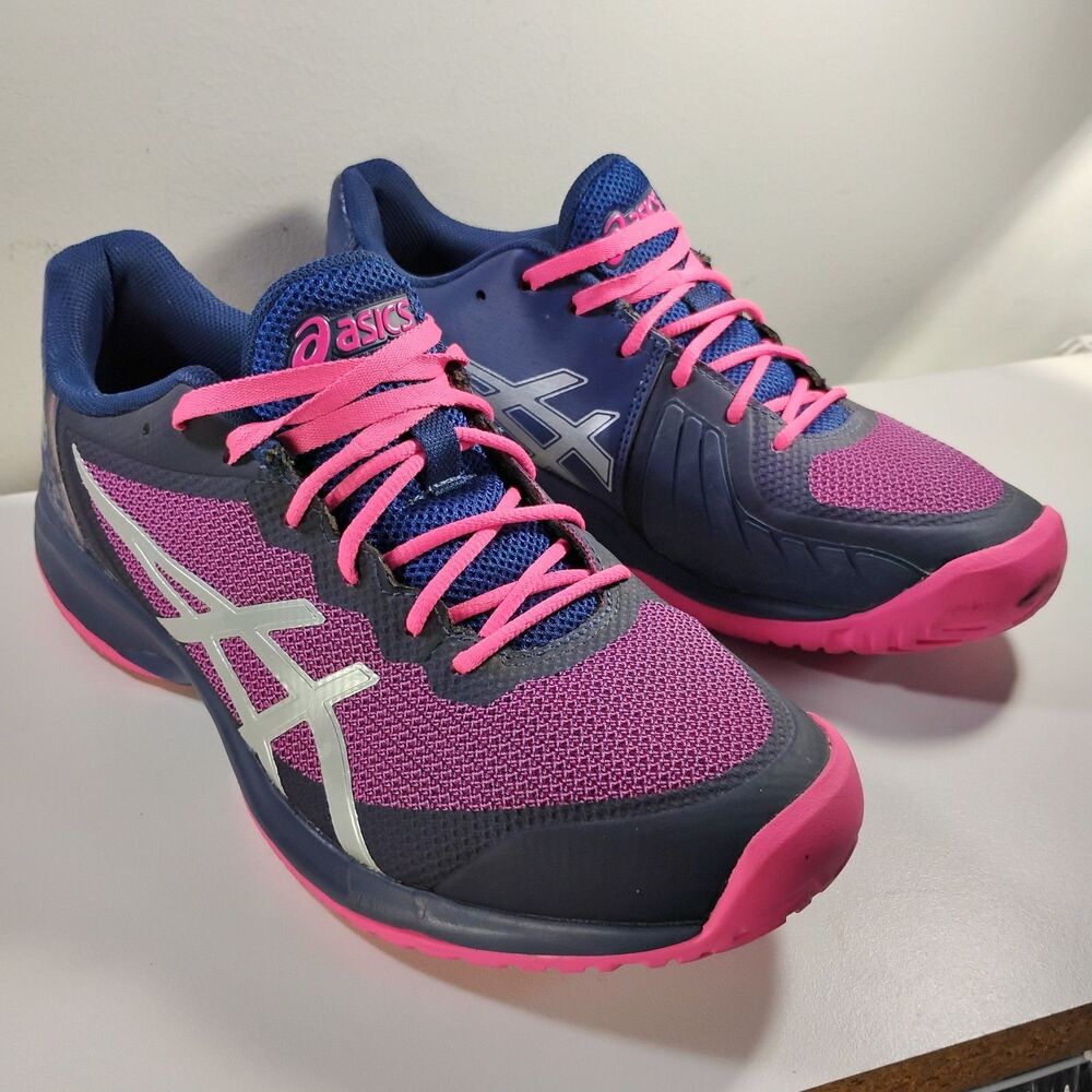 Asics Gel-Court Speed Women's US 9.5 Navy Blue Pink Tennis Shoes